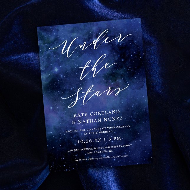 Invitación Bajo las estrellas Moda espacio astronomía Boda (Subido por el creador)