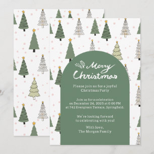 Invitación Bajo los árboles nevados – Fiesta de Navidad