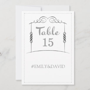 Invitación Bajo los números de la mesa de los Bodas judíos de