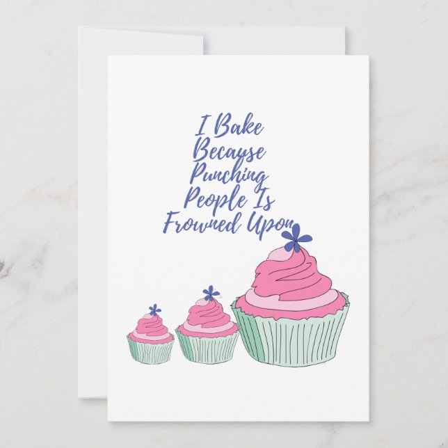Invitación Bake Porque Golpear A La Gente Está Fruncido - F (Anverso)
