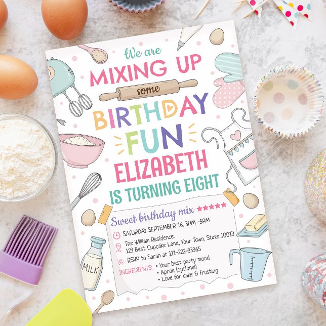 Invitación Baking Birthday Party Invitation (Subido por el creador)