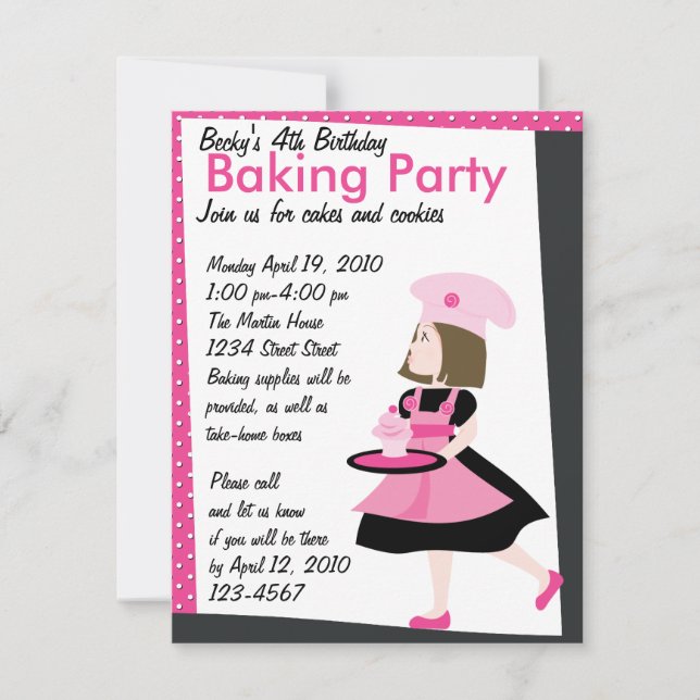Invitación Baking Cutie (Anverso)