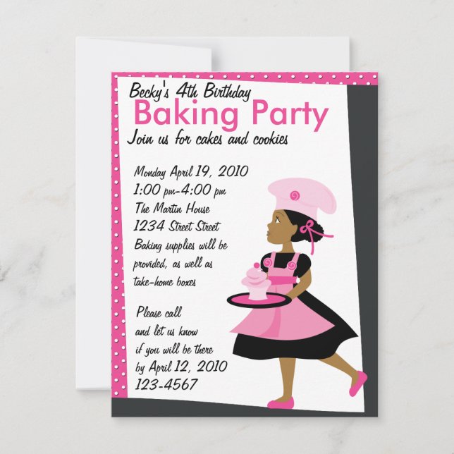 Invitación Baking Cutie (Anverso)