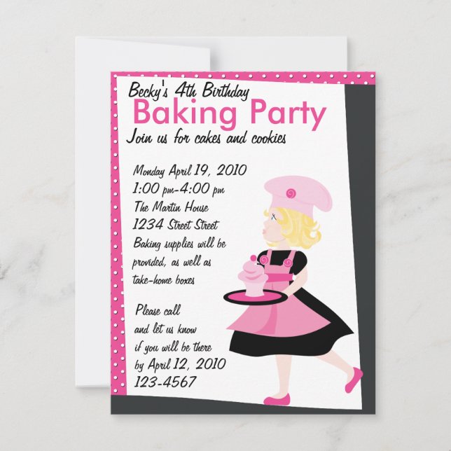 Invitación Baking Cutie (Anverso)