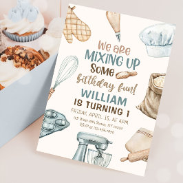 Invitación Baking Fiesta Boy Niños Cocinando Cumpleaños