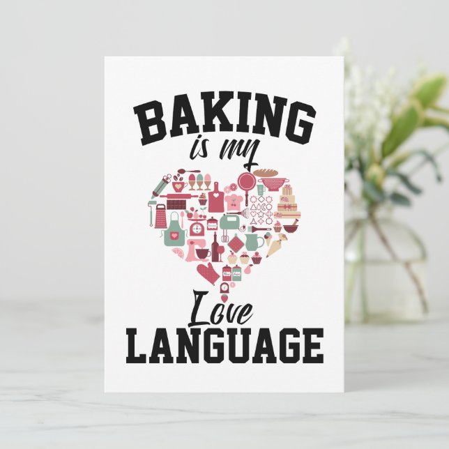 Invitación Baking is My Love Language - Funny Baker (Anverso de pie)