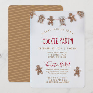 Invitación Baking Navidades de intercambio de cookies de vaca