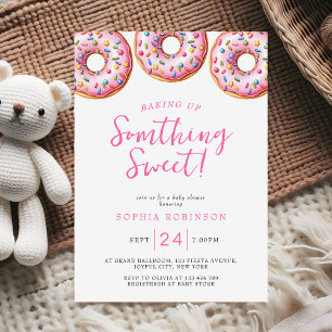 Invitación Baking Somthing Sweet Donuts Chica Baby Shower