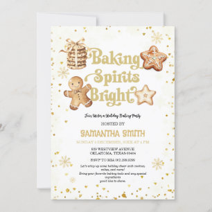 Invitación Baking Spirit Bright Navidades de oro haciendo Fie