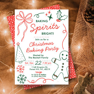 Invitación Baking Spirits Bright   Fiesta de Intercambio de G