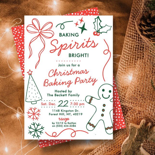 Invitación Baking Spirits Bright | Fiesta de Intercambio de G (Subido por el creador)