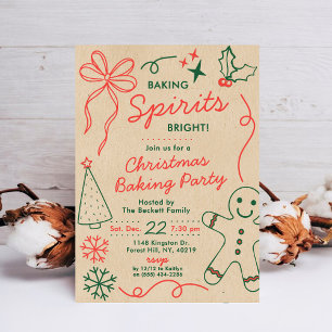 Invitación Baking Spirits Bright   Fiesta de Intercambio de G