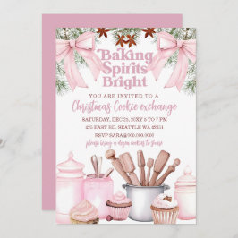 Invitación Baking Spirits Bright Pink Cookie Exchange