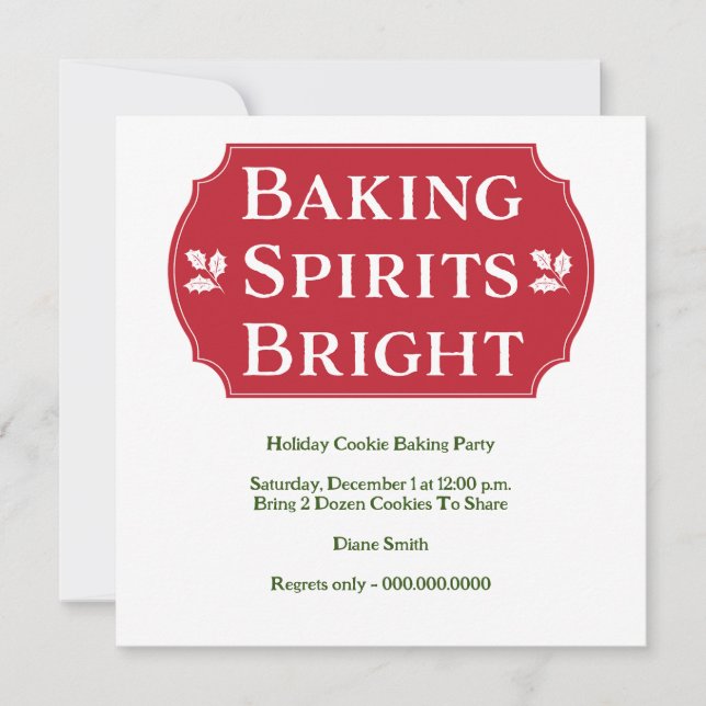 Invitación Baking Spirits Brillante Cookie (Anverso)
