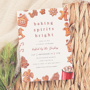 Invitación Baking Spirits Brillantes Navidades de Intercambio