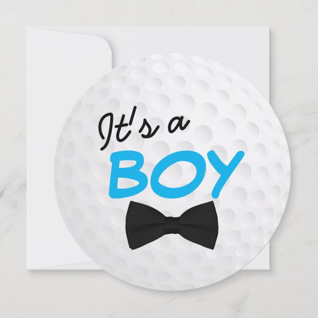 Invitación Bala de golf Cubano Bow Tie Baby Ducha (Anverso)