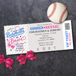 Invitación Balas de béisbol o arcos Género Revelan el estilo