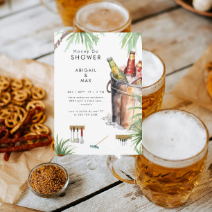 Invitación Balde Tropical de Cerveza Ducha de Parejas Honey D