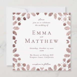 Invitación Baldosa Árabe Marrón Cuadrado Boda