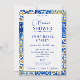 Invitación Baldosa moderna de verano mediterránea Ducha de no