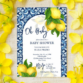 Invitación Baldosas azules y limón Amalfi Positano ducha de b