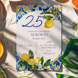 Invitación Baldosas mediterráneas limón 25 a cualquier edad c