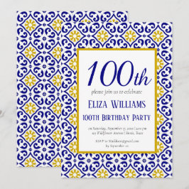 Invitación Baldosas portuguesas 100 aniversario Mediterráneo