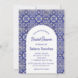Invitación Baldosas portuguesas Arch Watercolor Bridal Shower