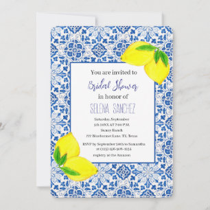 Invitación Baldosas portuguesas Lemons Watercolor Bridal Show