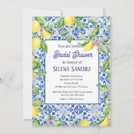Invitación Baldosas portuguesas Lemons Watercolor Bridal Show