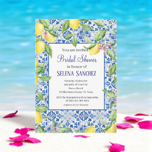 Invitación Baldosas portuguesas Lemons Watercolor Bridal Show