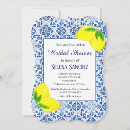 Invitación Baldosas portuguesas Lemons Watercolor Bridal Show