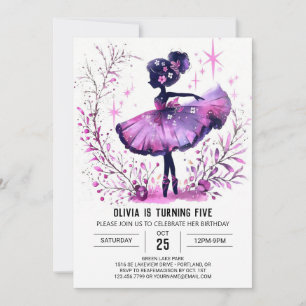 Invitación Balerina Niños en línea Cumpleaños