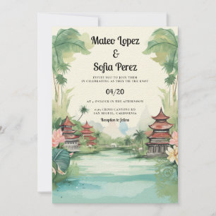 Invitación Bali Indonesia ve la boda de destino