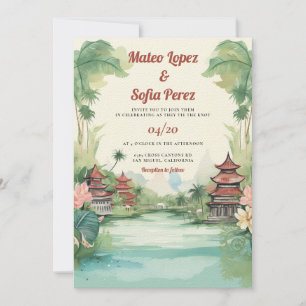 Invitación Bali Indonesia ve la boda de destino