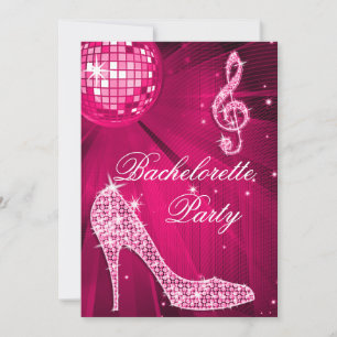 Invitación Ball de disco rosado caliente y bachillerato de ch