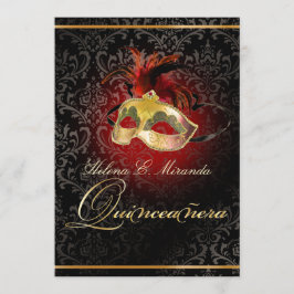 Invitación BALL DE MÁSQUERADE PixDezines/DAMASK ROSSI/DIY