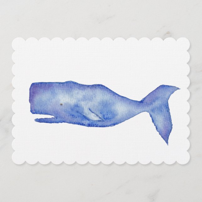 Invitación Ballena Acuarela  (Anverso)