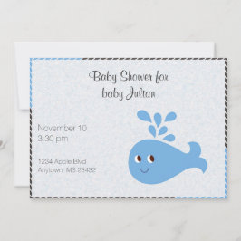 Invitación Ballena corta con Personalizado de Spout Baby Show