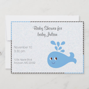 Invitación Ballena corta con Personalizado de Spout Baby Show