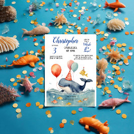 Invitación Ballena de cumpleaños de un chico del tiempo