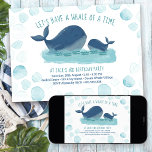 Invitación Ballenas de un tiempo felices cumpleaños de los ch<br><div class="desc">Invitación de cumpleaños de ballena para un cumpleaños de niños,  que puedes personalizar para cualquier edad. El diseño acuático tiene ballenas felices nadando en el océano con un marco de burbujas oceánicas y tipografía caprichosa.</div>