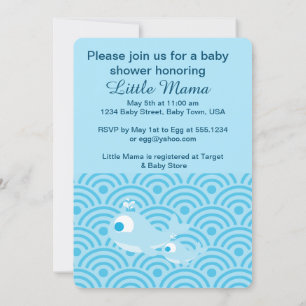 Invitación ¡Ballenas y olas! Baby Shower