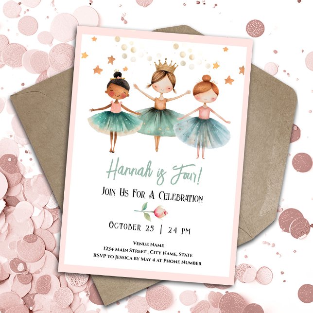 Invitación Ballerina 4.ª Chica de cumpleaños (Subido por el creador)