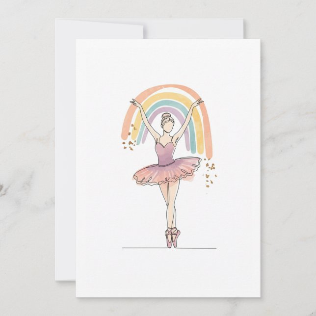 Invitación ballerina and rainbow (Anverso)