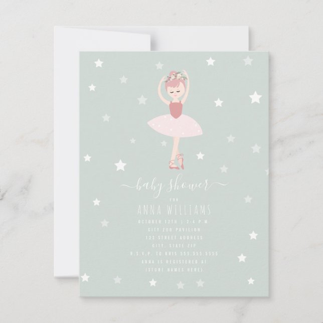 Invitación Ballerina Baby Shower (Anverso)