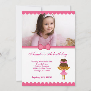 Invitación Ballerina Birthday Chica