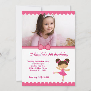 Invitación Ballerina Birthday Chica