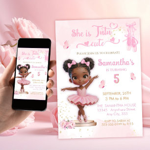Invitación Ballerina Birthday - Tutu Cute Ballerina party