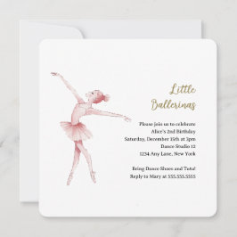 Invitación Ballerina Center Stage Kids Fiesta de cumpleaños